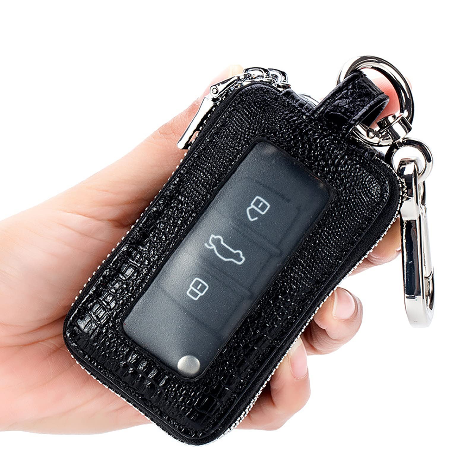Portachiavi for auto a doppio strato in pelle da uomo per uomini donne