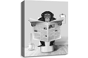 pureluca Funny Gorilla Bathroom Decor Wall Art