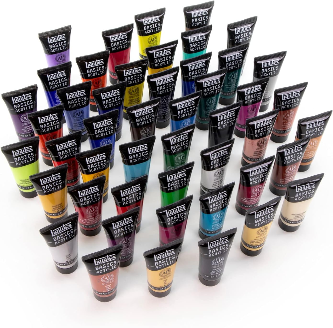 Liquitex BASICS 48 Tube Acrylic Paint Set, 22ml