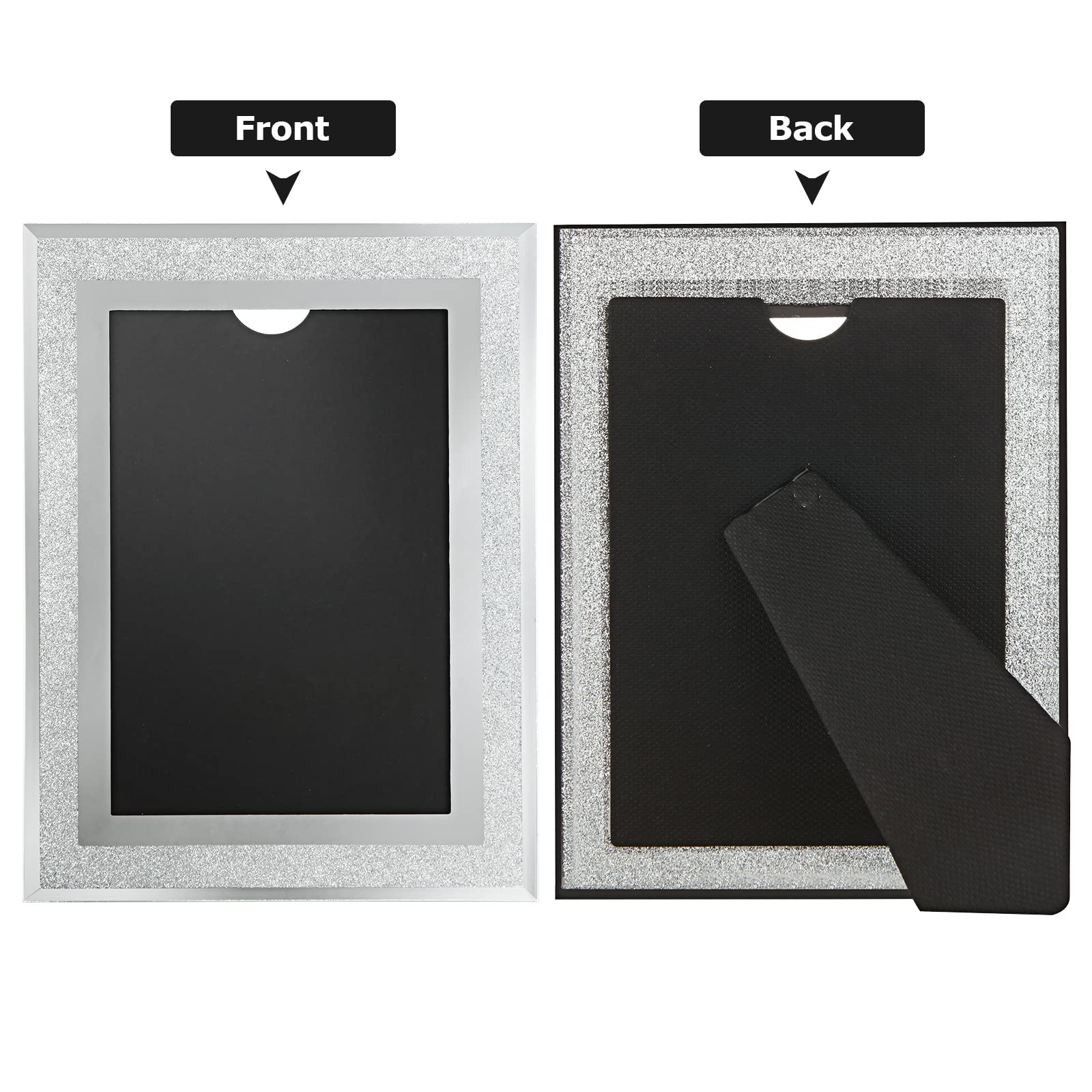 MIVIDE 4PCS 6x4 Photo Frames, Silver Crystal Picture Frames, Glass Picture Frames - Image 3