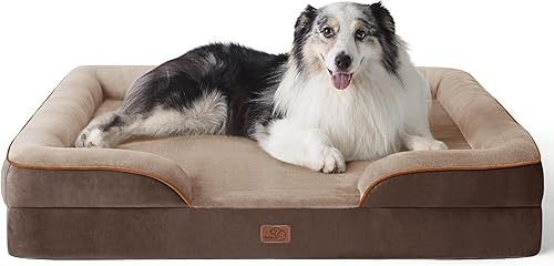 Miniatura 77 de Bedsure Camas ortopédicas para perros de gran tamaño – Cama lavable grande para perros y gatos, impermeable, cómodo sofá para perros con funda Negro