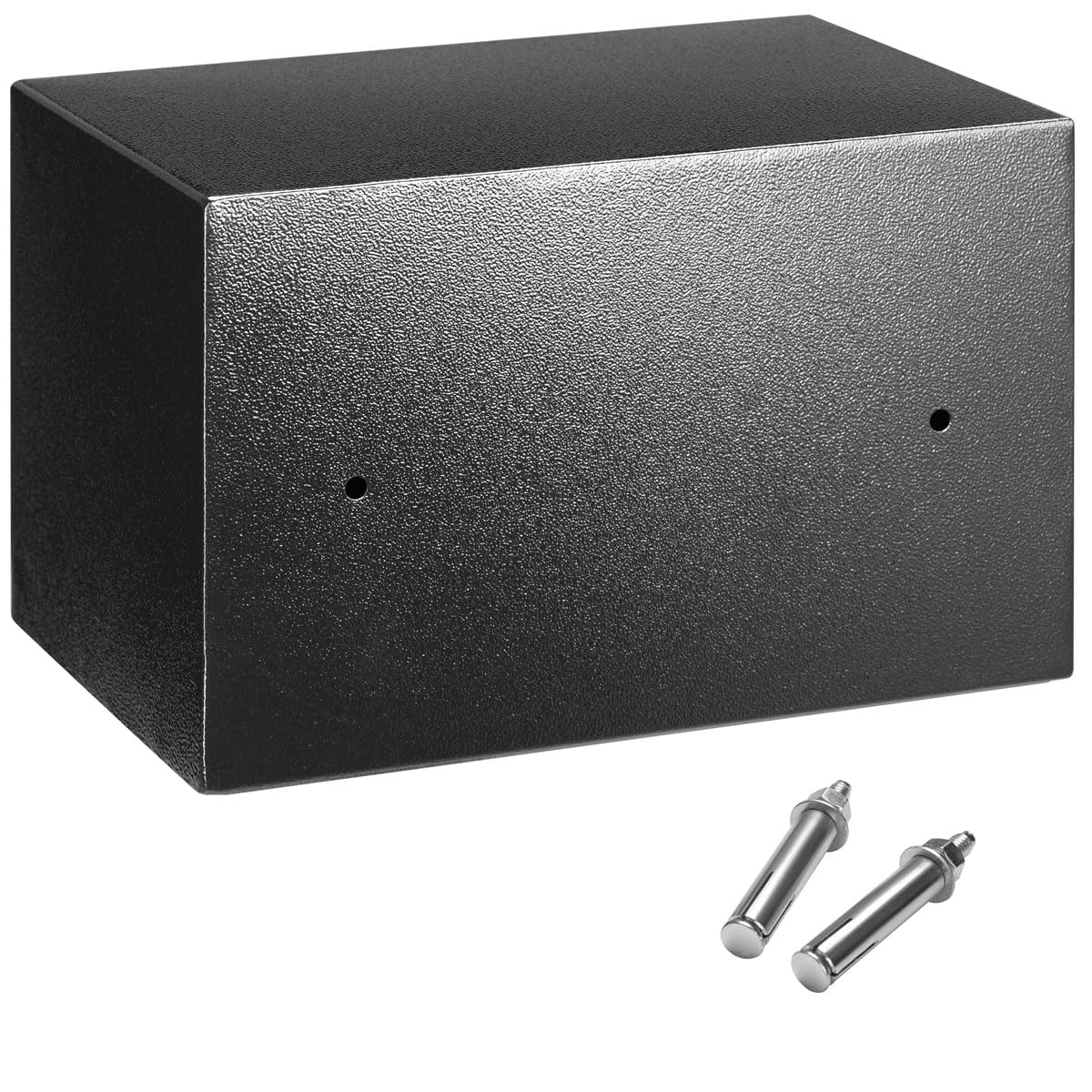 BAKAJI Cassaforte Elettronica di Sicurezza con Box Batteria Esterno, Cassetta Porta Valori e Documenti Antiscasso per Casa, Hotel, Installazione a Muro Parete o Indipendente, 31 x 20 x 20 cm (Nero)