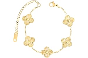 Exquisite 18K Gold Plated Lucky Clover Bracelet: A Gleaming Symbol of Fortune