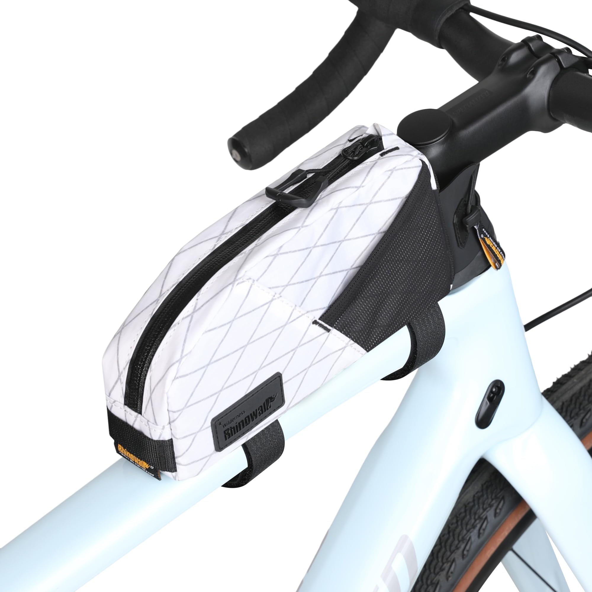 Sacoche de tube supérieur pour vélo - Sacoche de cadre pour vélo, sacoche avant pour vélo, accessoire pour vélo de montagne, vélo de gravel et vélo de route, sac de bagages avec deux systèmes
