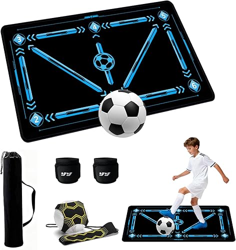 Equipo de entrenamiento de fútbol, tapete de entrenamiento de fútbol de 35 x 24 pulgadas, tapete de entrenamiento de pasos de fútbol para juego de