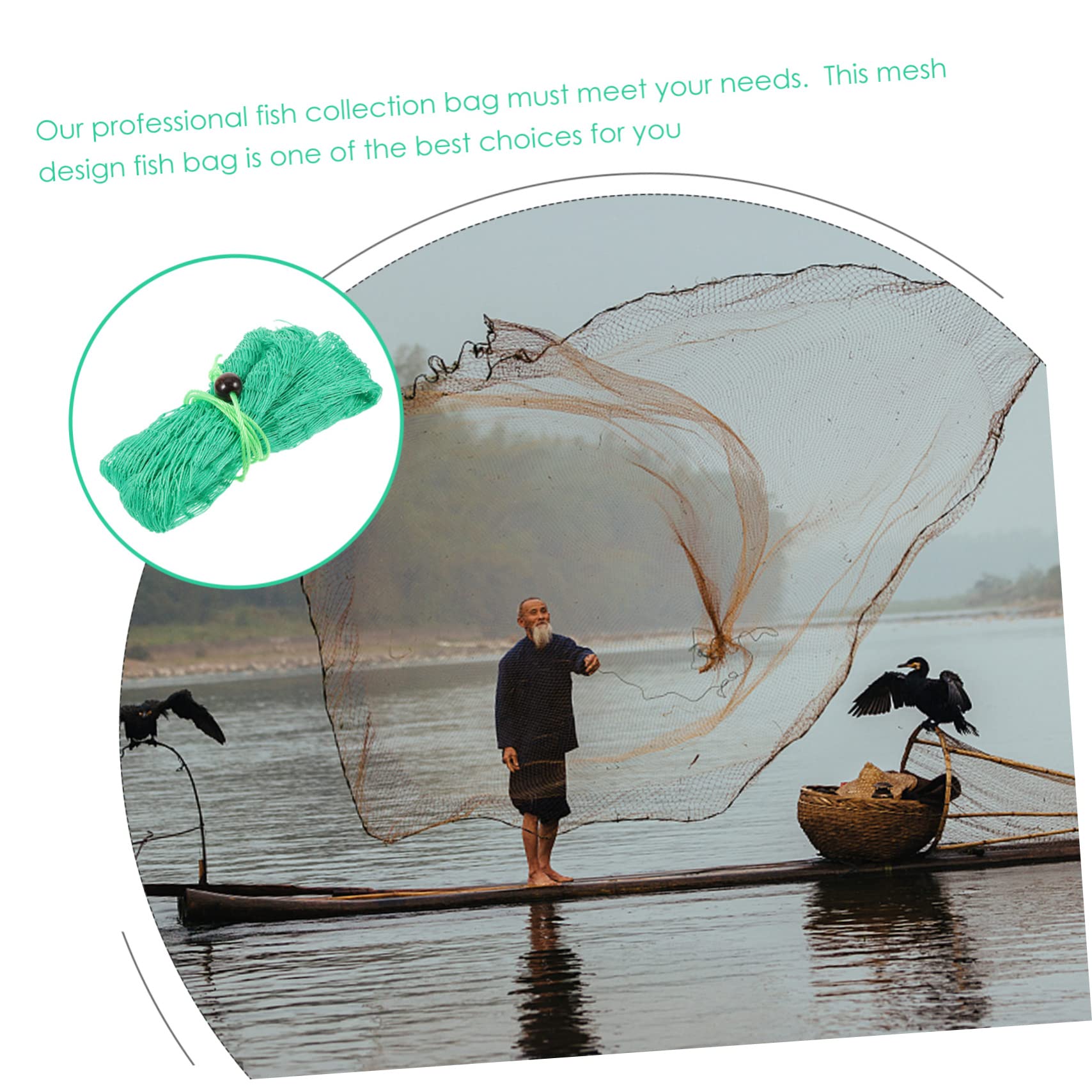 EXAOMBLE Fishing Net Bag Drawstring Mesh Net Fish Storage Wear-Resistant Quick-Dry Portable : Sports & Outdoors