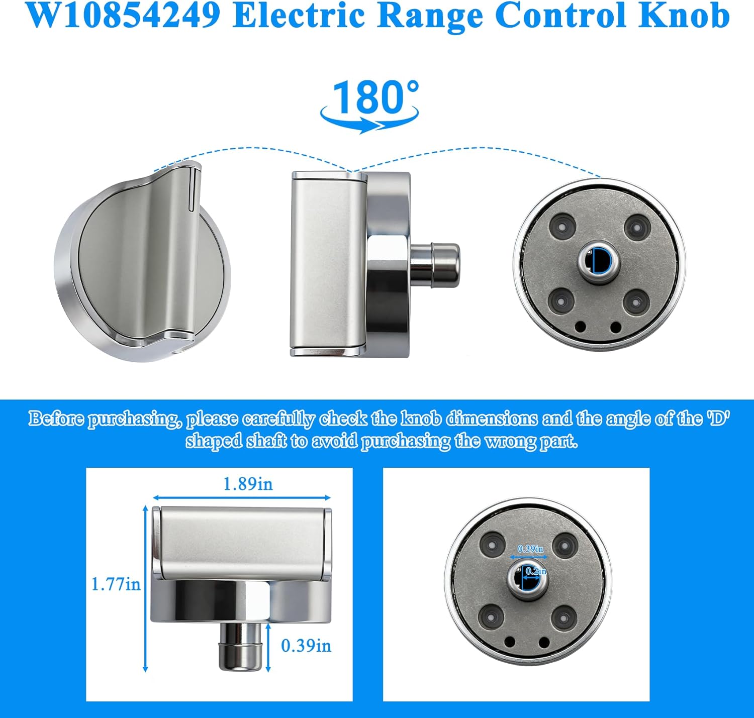 W10854249 W10676227 Range Knobs 4 Pack Compatible with Whirlpool WFE540H0ES0 WFE540H0ES1 WFE540H0ES2 WFE715H0EH0 WFE715H0ES0 etc. (OEM) W10854249 Control Knobs Replace W10676227. -1 Year