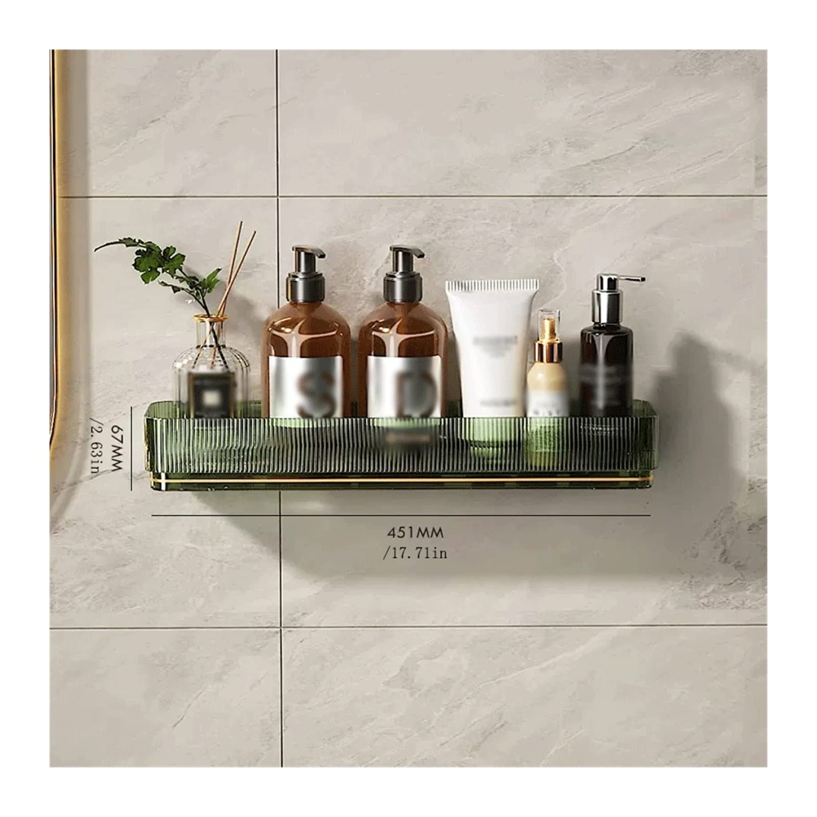 LUUYYI Estante de baño, 2 estantes de plástico, estantes de almacenamiento simples para artículos de tocador, estantes de almacenamiento de plástico transparente de una sola capa, estantes de