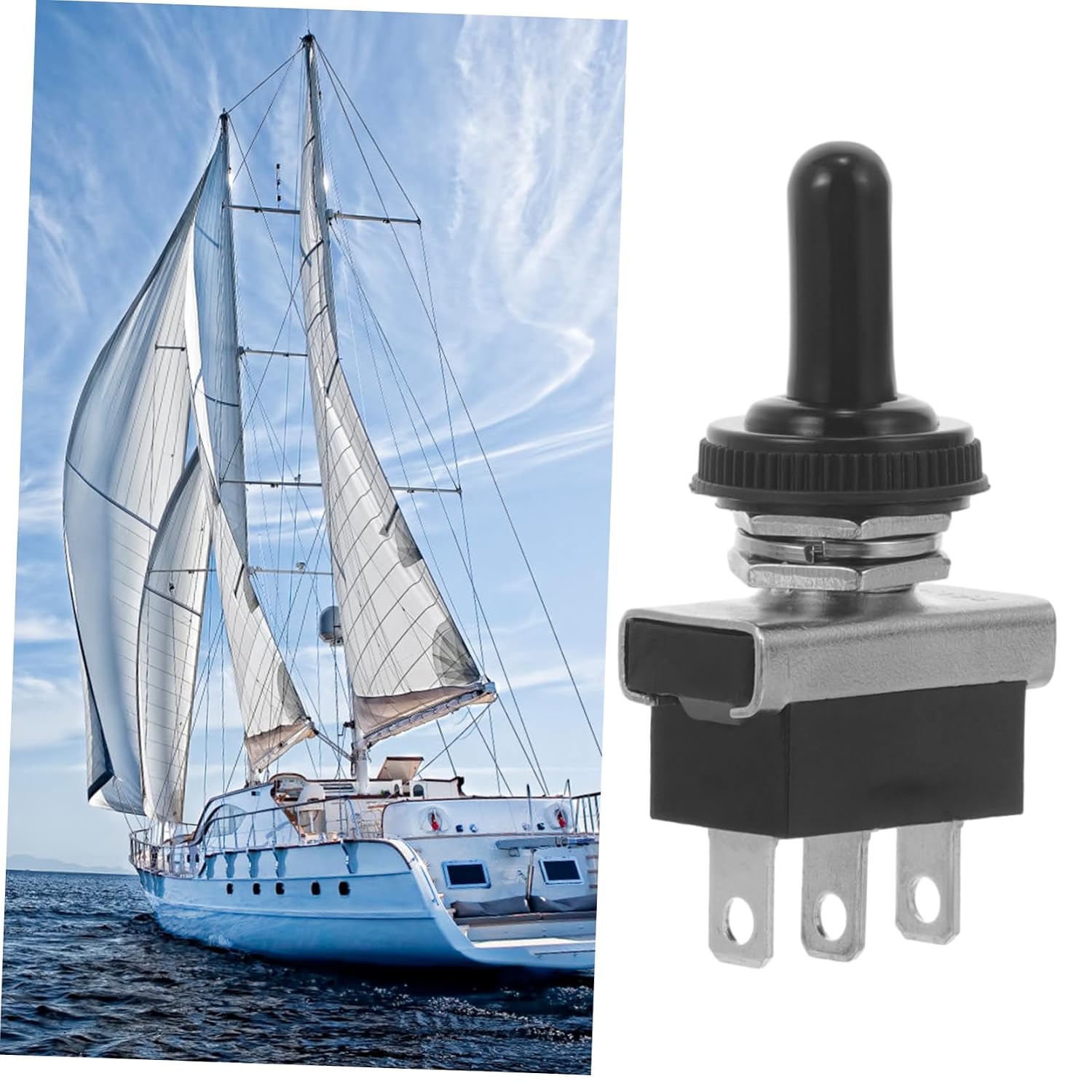 Garneck 2pcs Toggle Self-resetting Arm for Auto and Boat Applications and Protective Caps for Electric Equipment