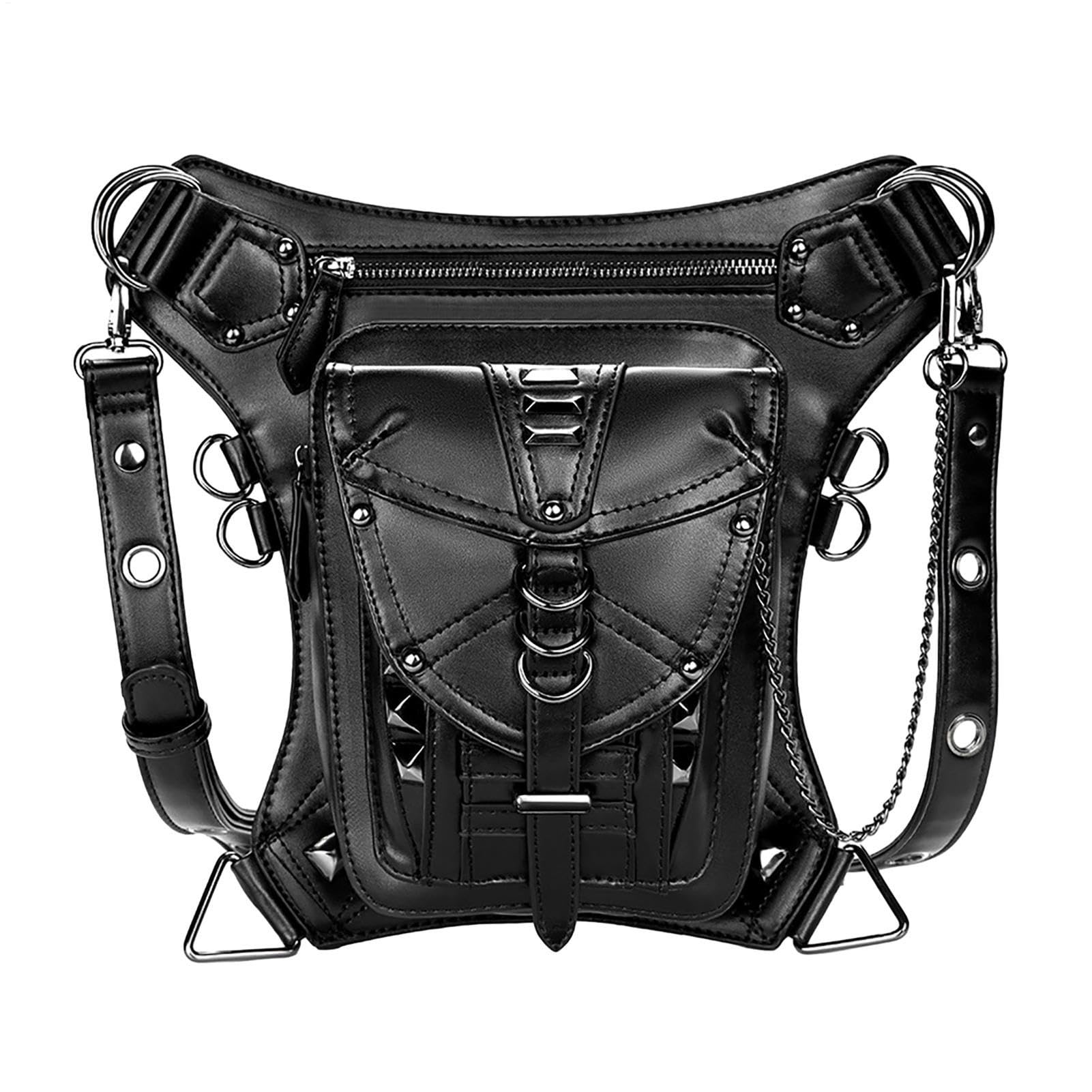 da gamba Steampunk, impermeabile in pelle PU | stile gotico retrò, supporto utilità sicuro, per viaggi, escursioni, festival, costume da uomo, ragazza, donna, punk