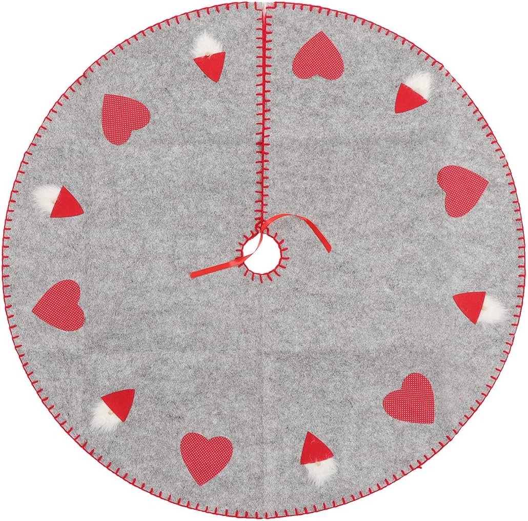 Sndy 100cmクリスマスサンタツリースカートクリスマス飾りピンクハートマットボーダーパーティー装飾 Ukatheya Com