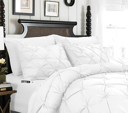 Miniatura 9 de Elegant Comfort Juego de edredón plisado de 8 piezas, juego suave y sedoso que incluye juego de sábanas con bolsillos de almacenamiento, edredón