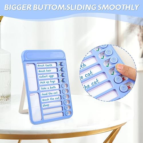 Miniatura 3 de Paquete de 2 tablas de tareas borrables para niños, lista magnética de tareas reutilizables con papel de borrado en seco, tabla de programación de