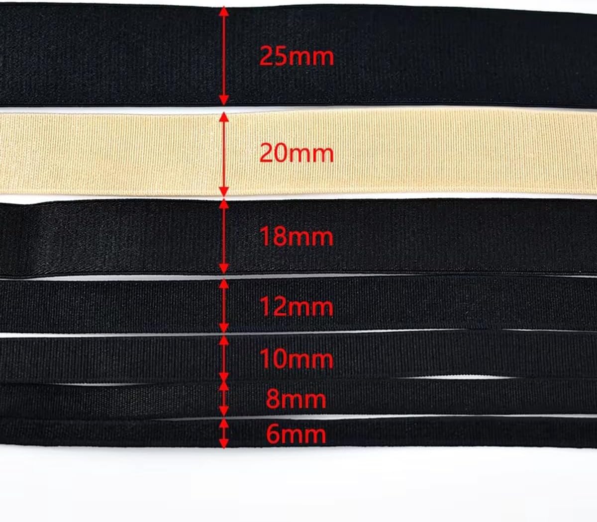 5.5 Yards Nylon Elastic Band 30mm Sewing Stretch Elastic Band Flatback Sewing Bands for Waistband and Pants Waist DIY Craft,Black