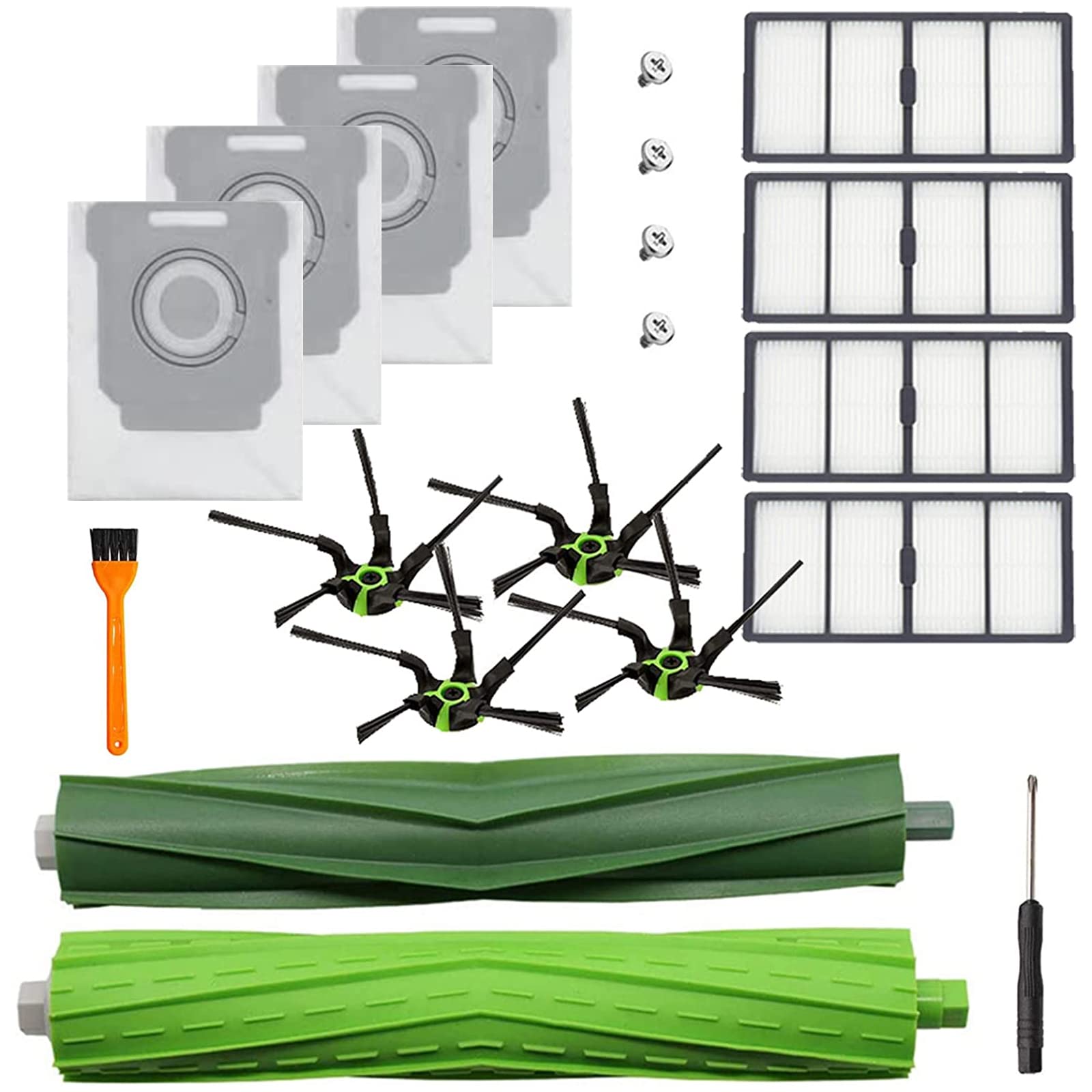 NAUDILIFE 13 Pack Replenishment Kit for Roomba S9 (9150) S9+ S9 Plus (9550) S Series Replacement Parts Robotic Vacuum Cleaner Accessories Bags Rollers Filter Brushes Compatible Set