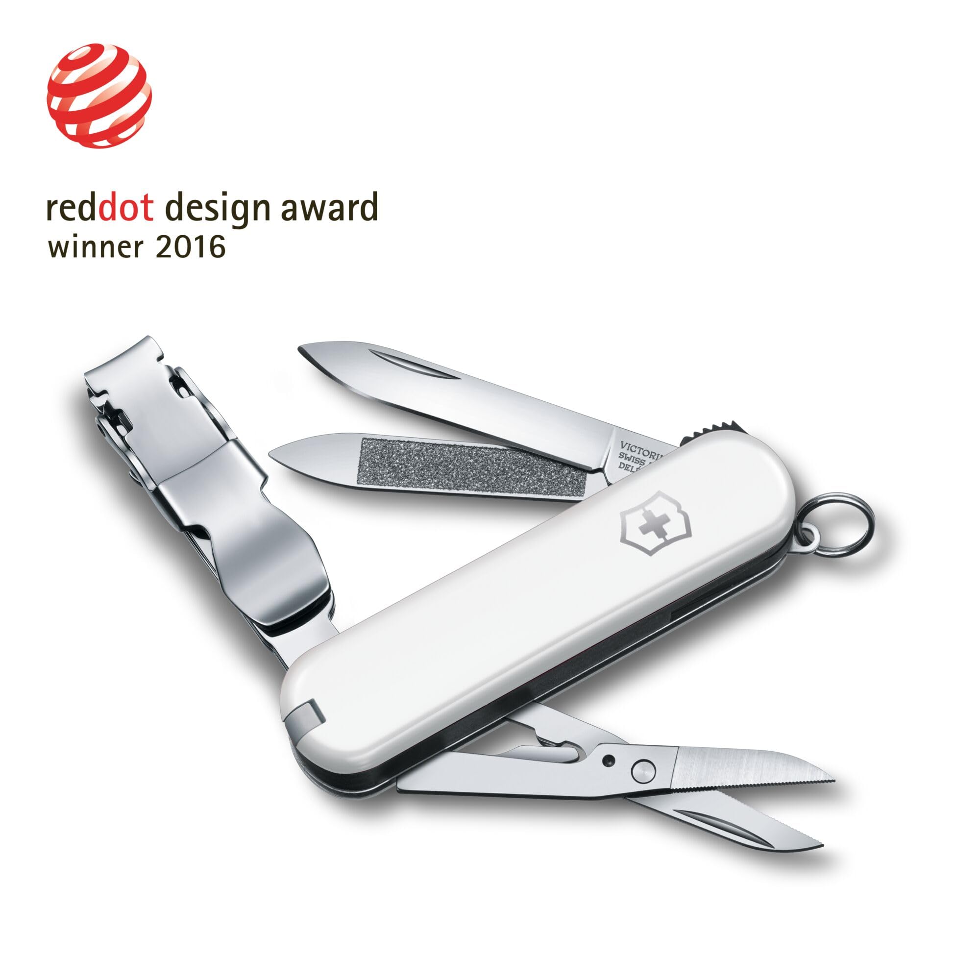 Victorinox Nailclip 580, Swiss Made, 8 Fonctions, Lime à Ongles, Coupe-Ongles, Lame, Ciseaux, Blanc | Couteau suisse de l'armée | Couteau suisse Victorinox | Soin des ongles | Couteau de poche suisse | Couteau de poche