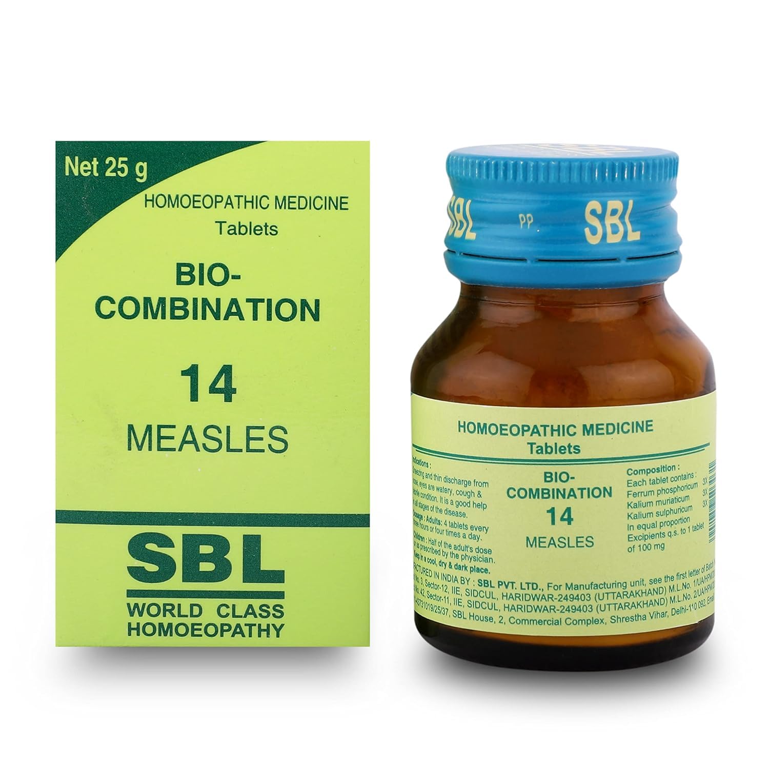 SBL's Bio-Combination 14 Measles Homeopathic Medicine Tablet 25 gm Pack of 3