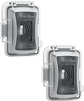 BatesChoice Weatherproof Outdoor Electrical Outlet Covers, 2-Pack 1-Gang, Lockable Waterproof Box for Wet Locations