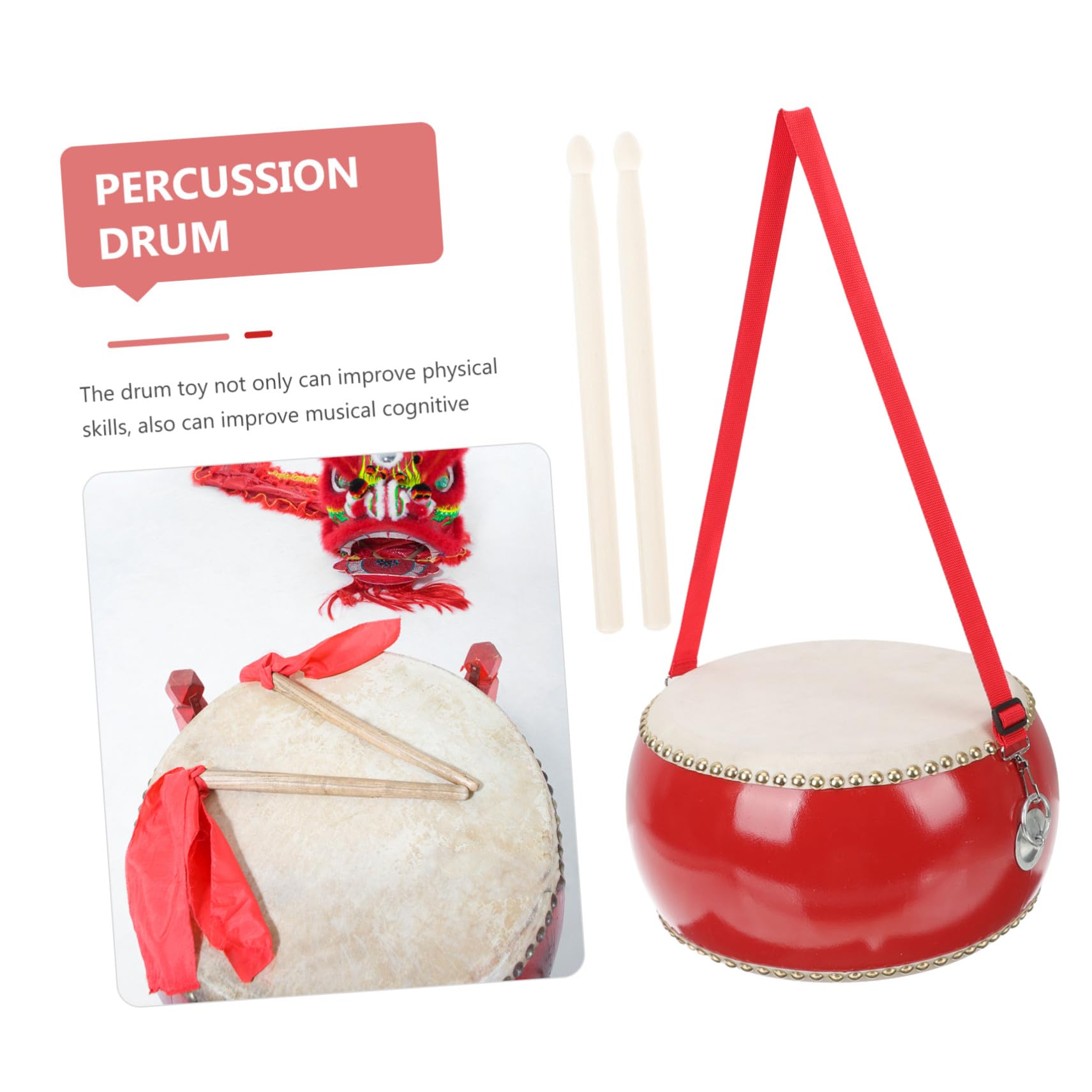 de Percusión Infantil de Madera con de Vaca de Incluye Baquetas y Correa Juguete Educativo para Bebés Desarrollo Sensorial y Musical