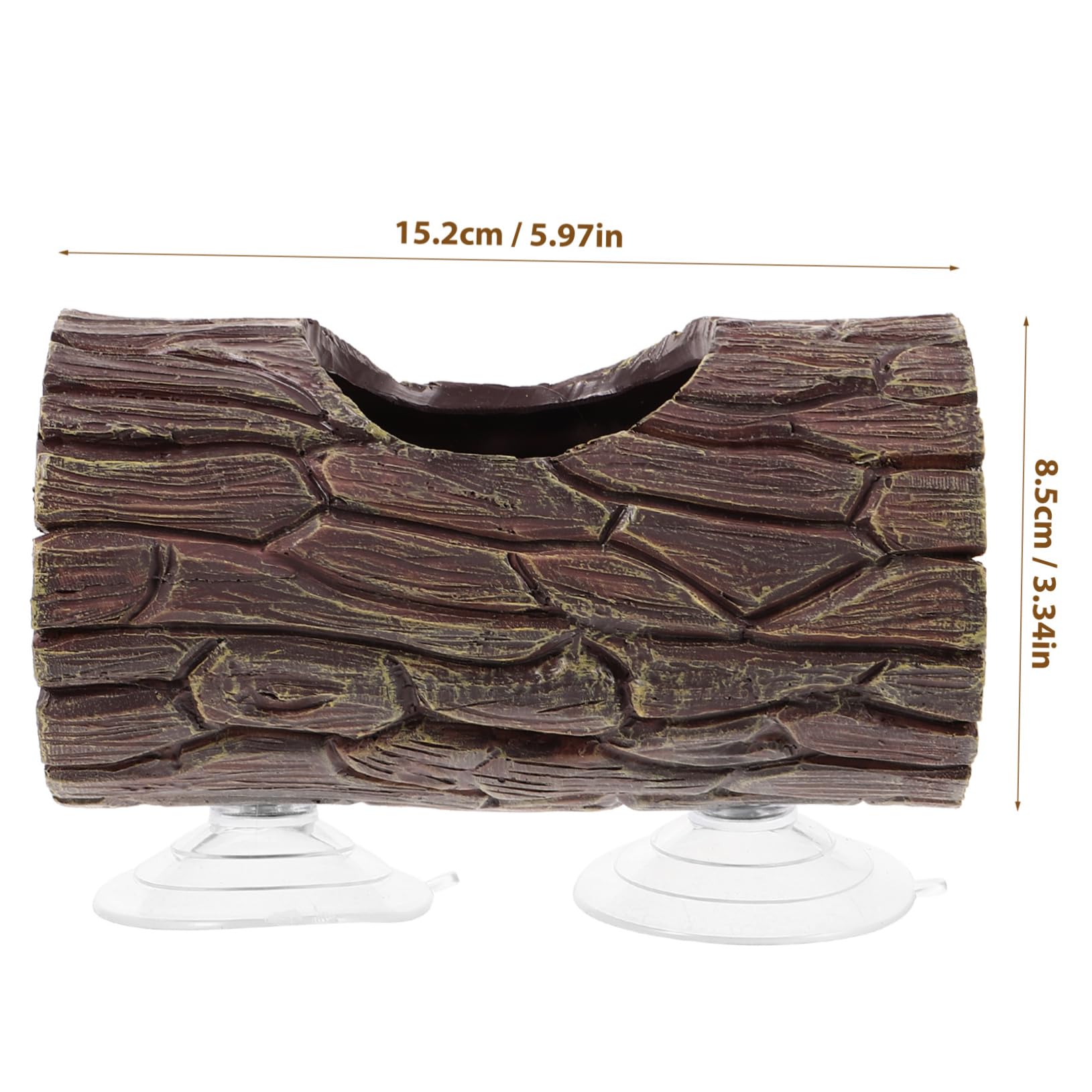 Sosoport Reptile Hide Cave Resin Trunk Statue for Terrarium Decoration Hollow Design for Lizards Spiders and Pets Climbing and Shelter