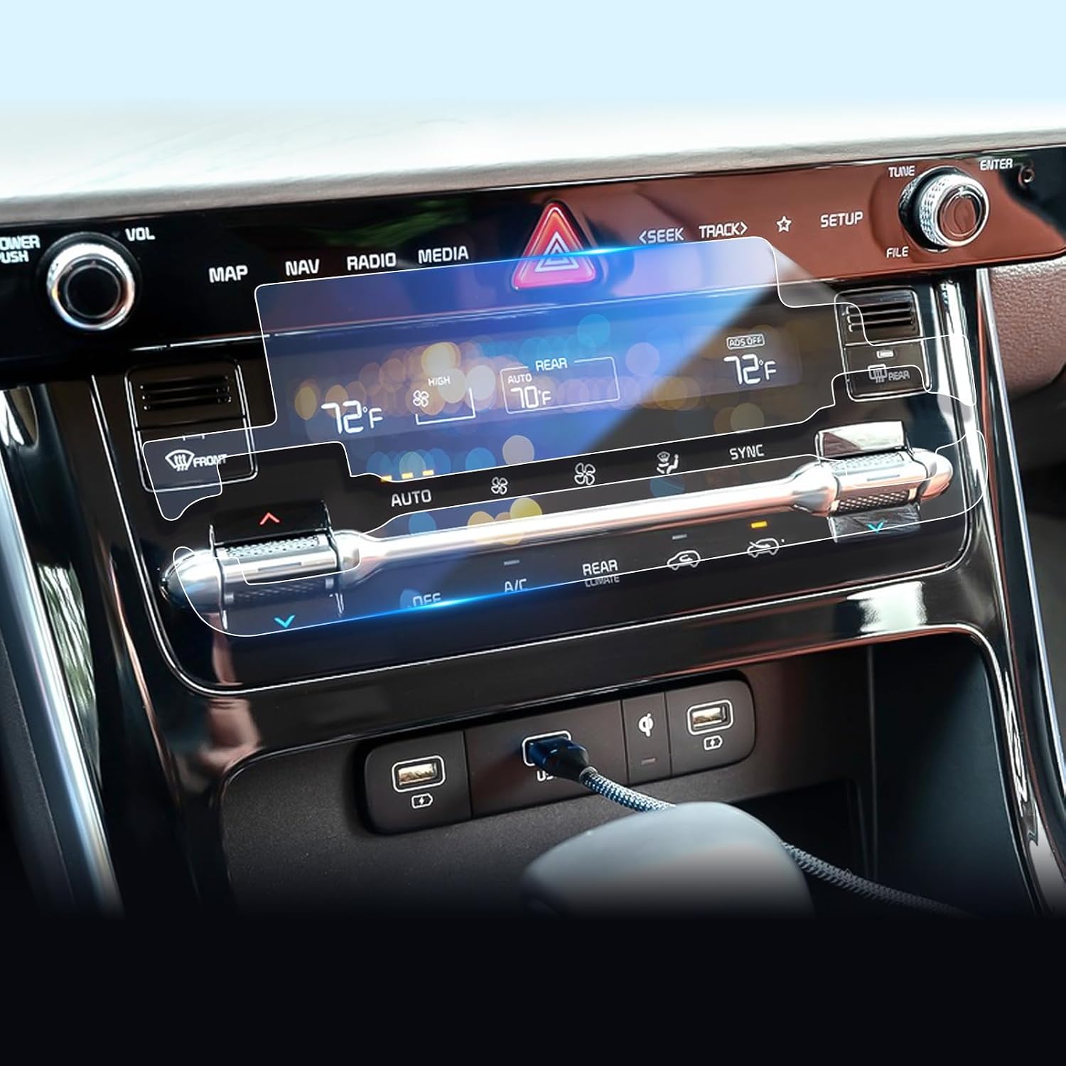 LFOTPP Car A/C Climate Display Screen Protector for 2022+ Kai Carnival KA4 Auto Accessories Car Infotainment Stereo Display Center Touchscreen Protective Film (AC Climate Control Film)