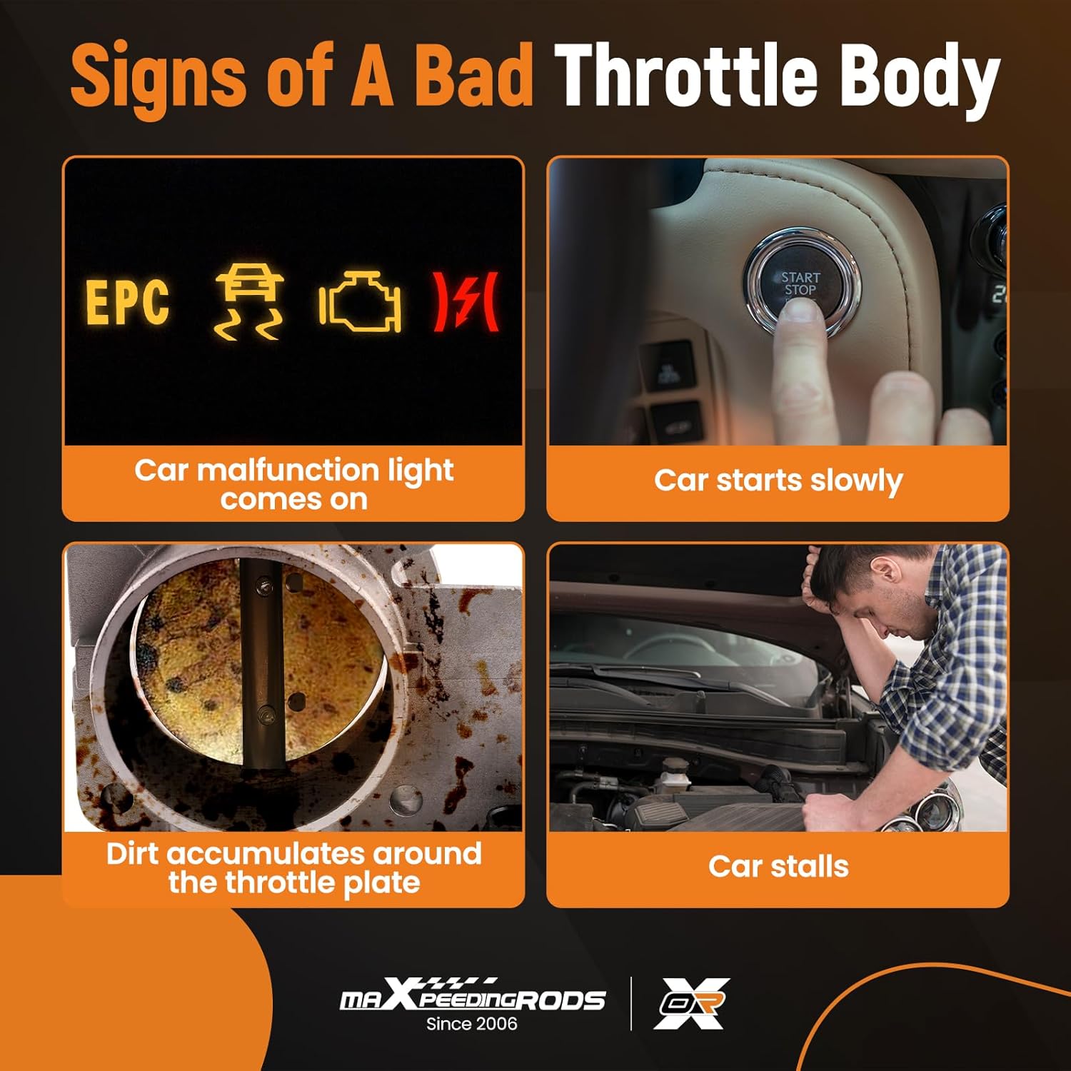 maXpeedingrods Electronic Throttle Body for Chrysler 200 2011-2014, for Dodge Avenger, Caliber, Journey, for Jeep Compass and Patriot 2007-2017, Sebring 2007-2010, 4891735AC, 4891735, 977-025