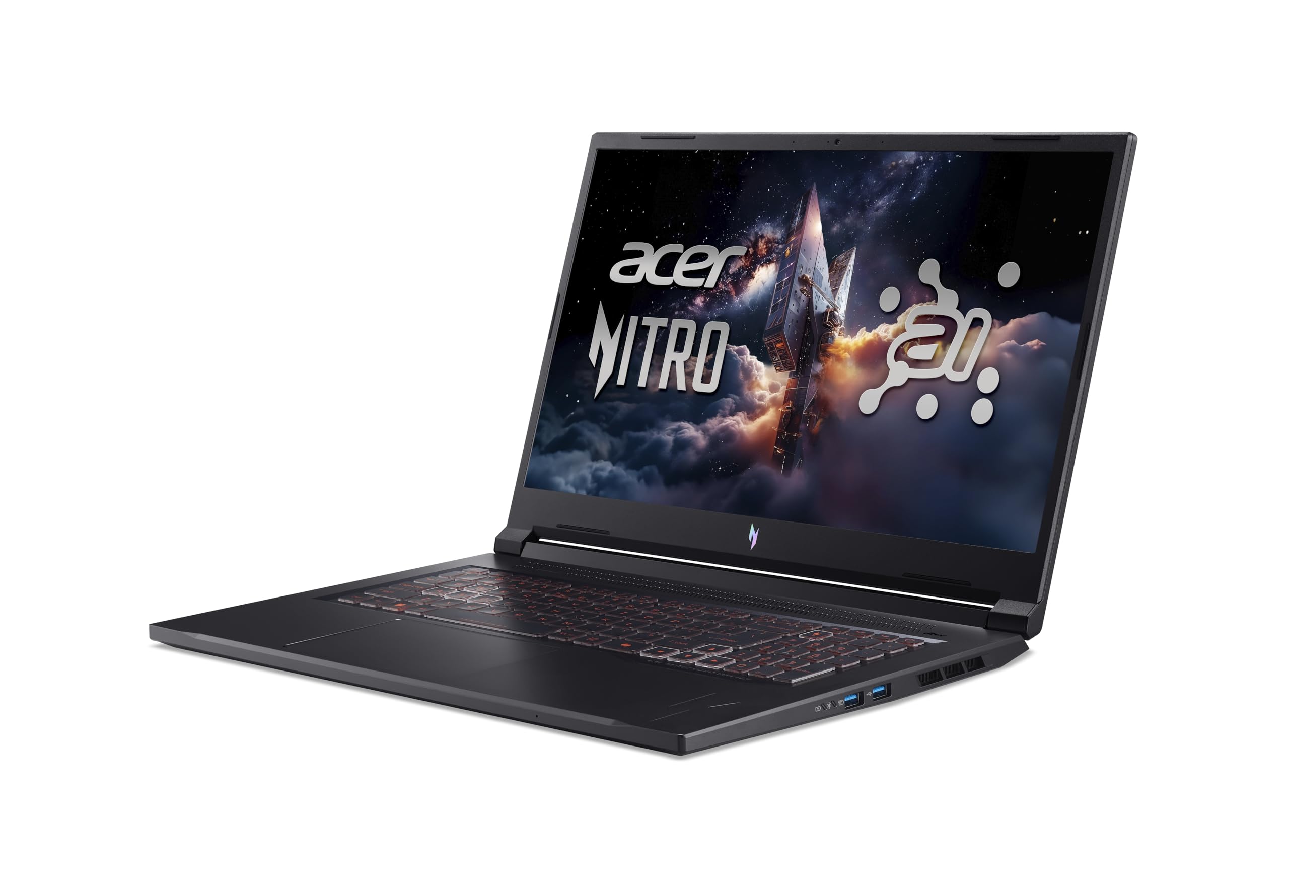 Acer Nitro V 17 AI (ANV17-41-R0BS) Gaming Laptop, 17" FHD IPS 144Hz Display, AMD Ryzen 7 260, 16 GB RAM, 1 TB SSD, NVIDIA GeForce RTX 5060, Windows 11, QWERTZ Tastatur, schwarz