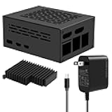 X1301-C1 Metal Case + H509 Passive Heatsink + PD 27W Power Supply Compatible with Raspberry Pi 5 and X1301