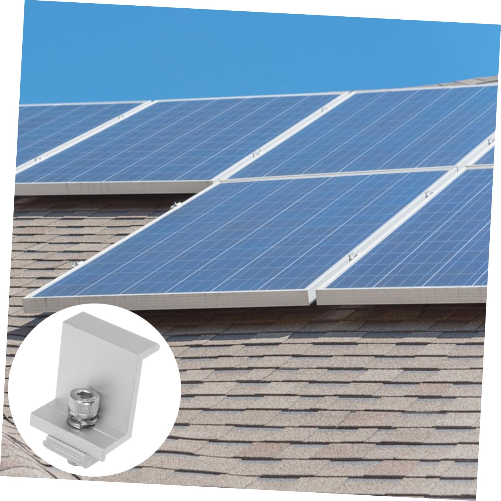 12pezzi Mорsetto Di Messa Terra Per Pannello Solare in Lega Di Alluminio Clip Per Pannello Solare Esterno Staffa Fissa Supporto Stabile Per Pannelli Solari Domestici