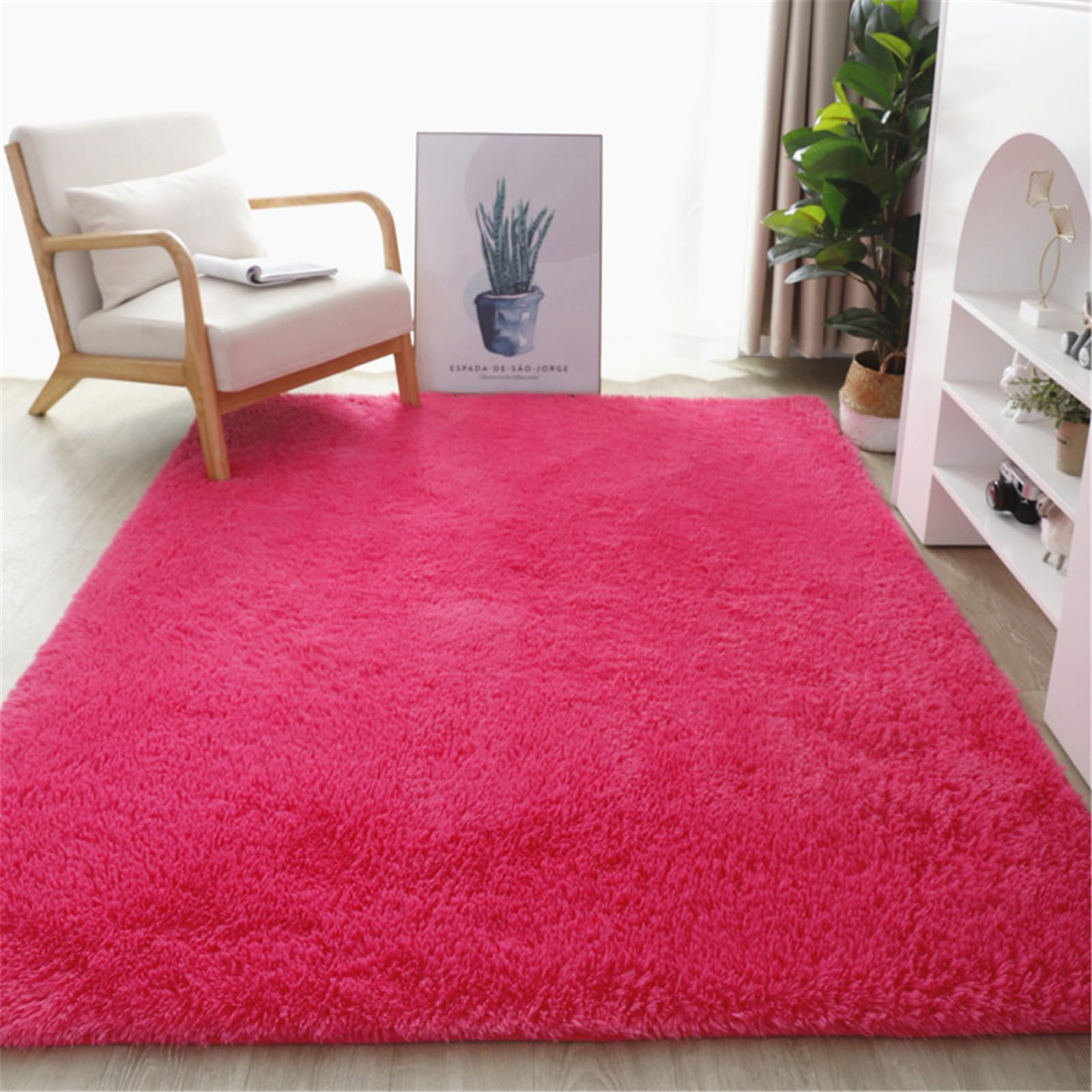 Tapis à poils longs doux beige 30x50 cm pour une descente de lit confortable