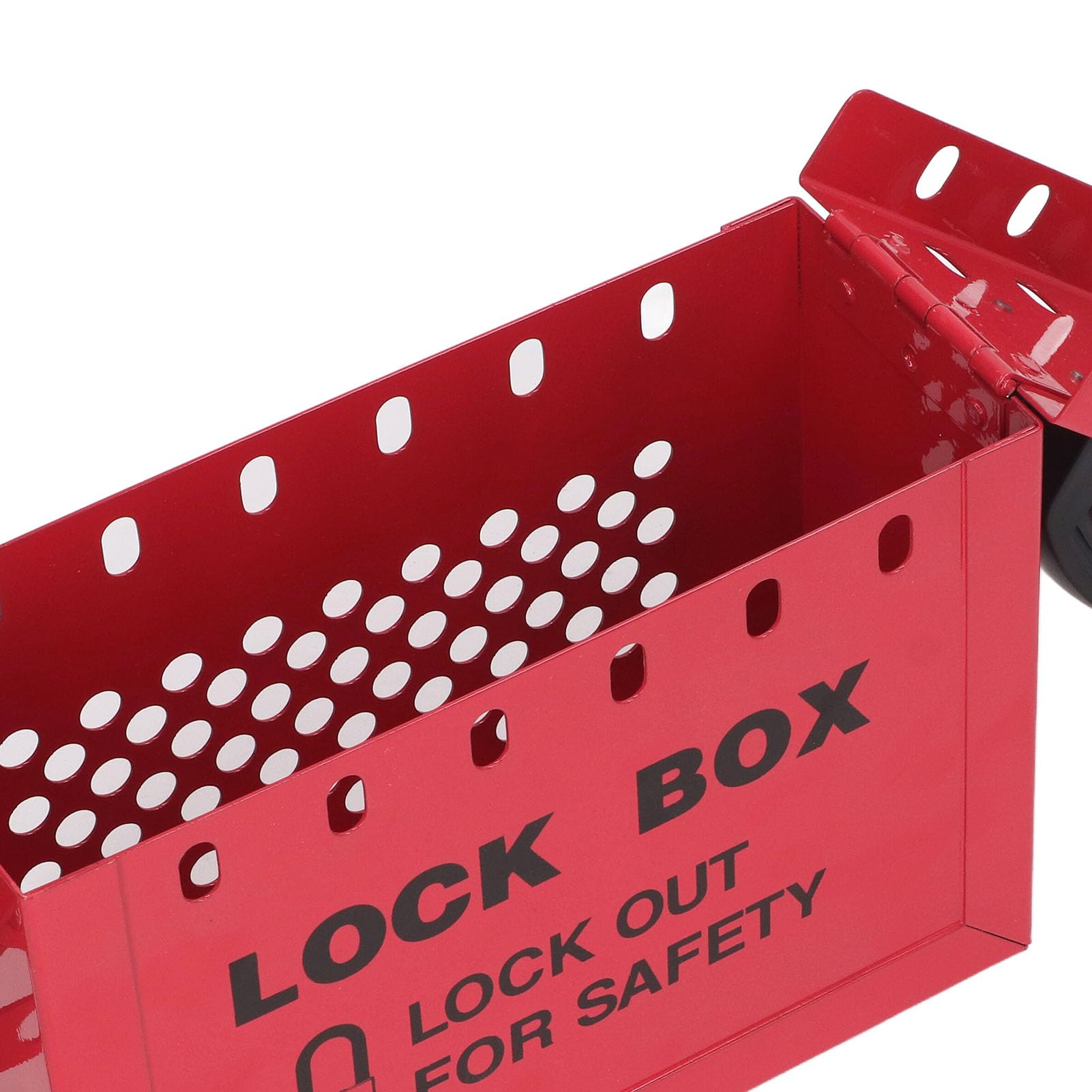 Edelstahl-Lockout-Tagout-Box, 13-Gauge-Lockout-Tagout-Gruppen-Lockbox, Design mit Sichtbaren Löchern, Ergonomischer Metallgriff, Tragbare Sicherheit mit Großer Kapazität für
