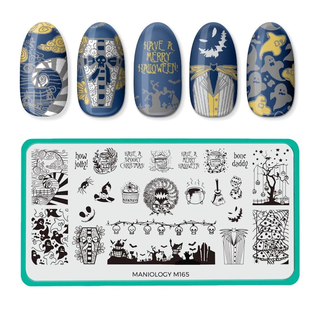 Maniology Pumpkin King Nail Stamping Plate, Halloween and Christmas Theme Manicures