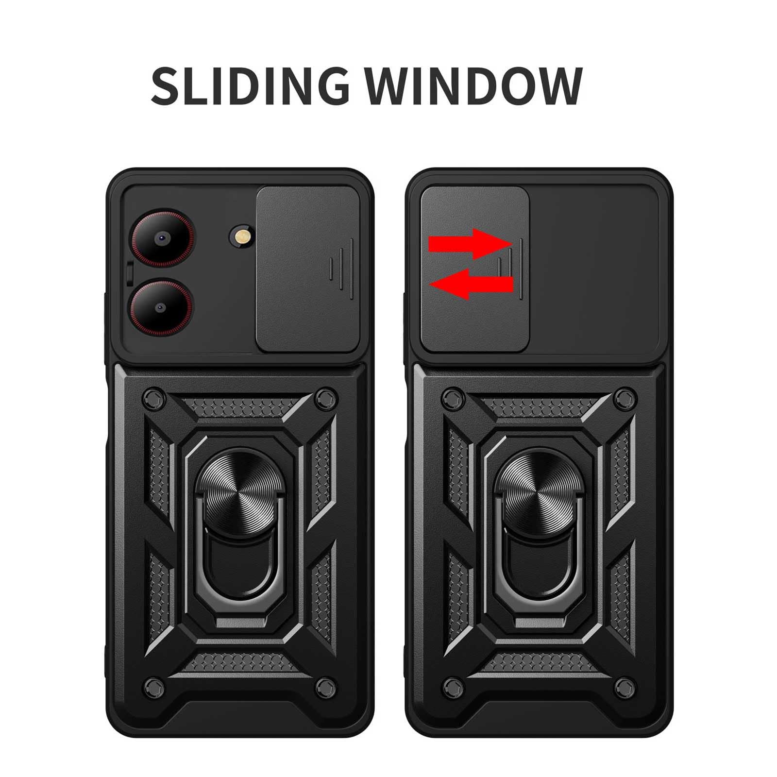 ILING Hülle Für ZTE Blade A34 / A54 – Mit 360° Ringständer, Magnetisch, Stoßfest, Matte Textur