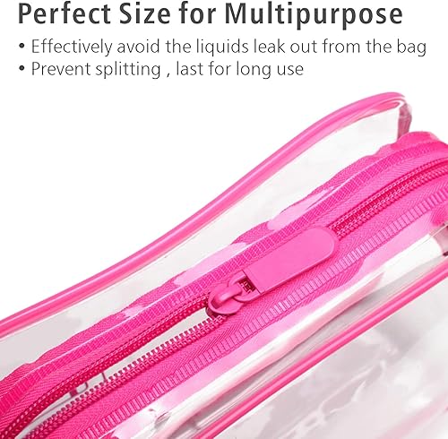 Miniatura 5 de Bolsa de aseo transparente, paquete de 3 bolsas de aseo aprobadas por la TSA de tamaño de cuarto de galón, bolsa de transporte en el aeropuerto