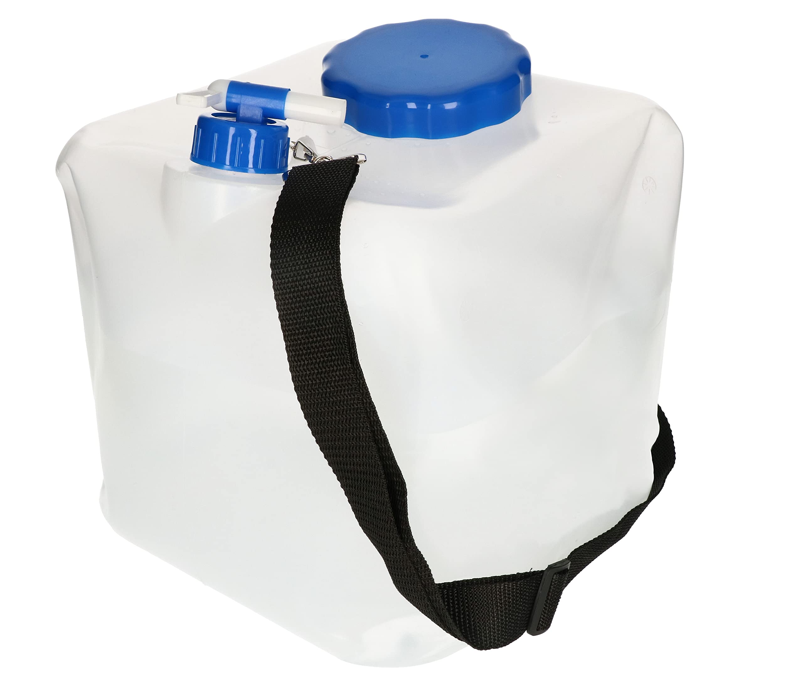 KOTARBAU® 4 x Bidones de agua plegable con grifo 16 litros, Contenedor de agua plegable, Depósito portátil con correa de transporte, Bidón garrafa con grifo de vertido, Recipiente de agua para camping