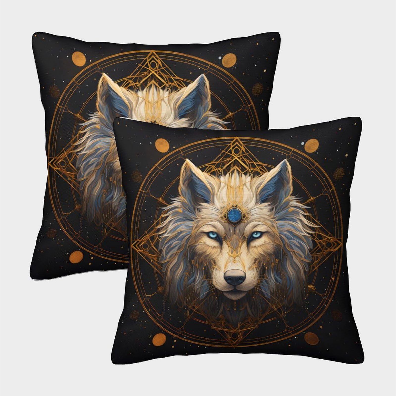 QFVANSIYO 3D Printed Wolf Design Pillowcase Microfiber Bedroom Decor Wolf Pillow Cover for Adults Teens Soft Breathable Bedding 40x40cm