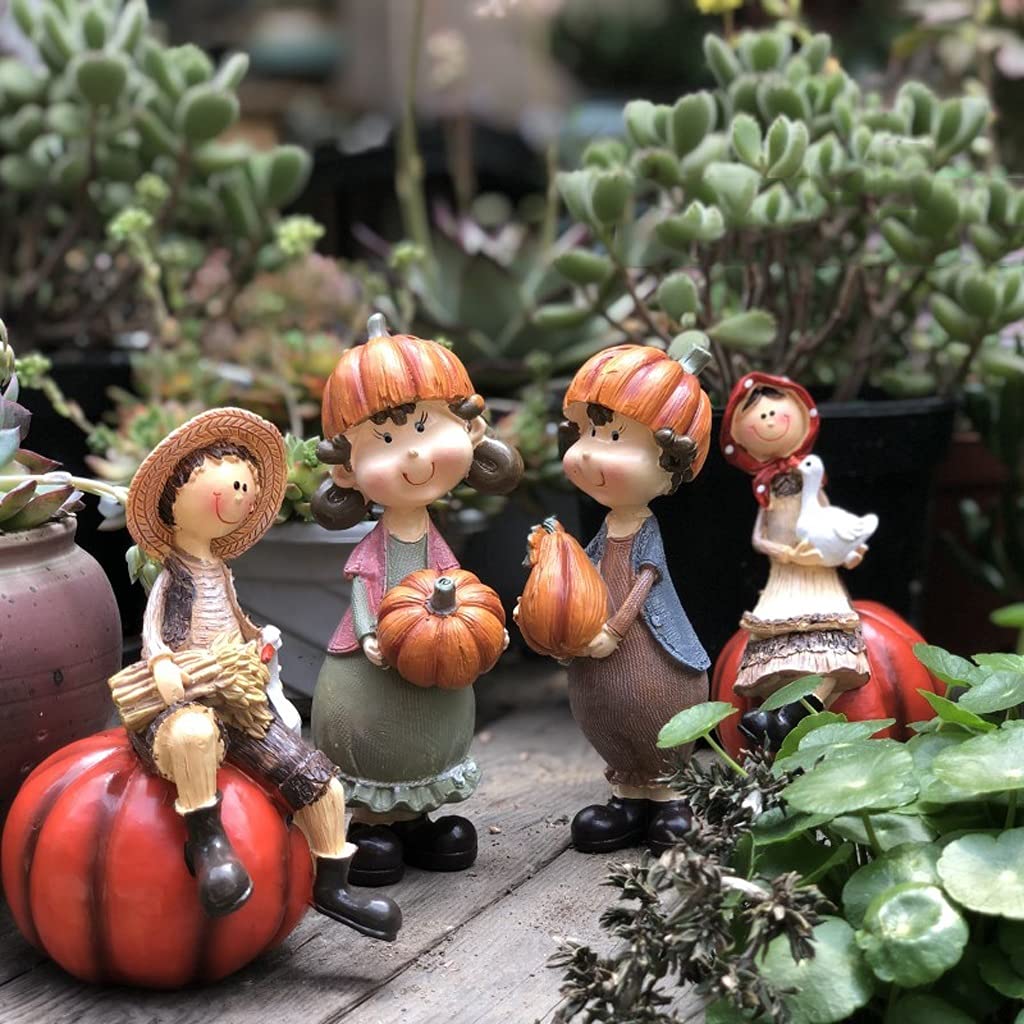 Ozdoby ogrodowe, ozdoby ogrodowe, ozdoby elfów, ozdoby z żywicy, figurki postaci, kreatywne figurki chłopca i dziewczynki, dekoracje ogrodowe na dziedziniec, figurki, posągi,
