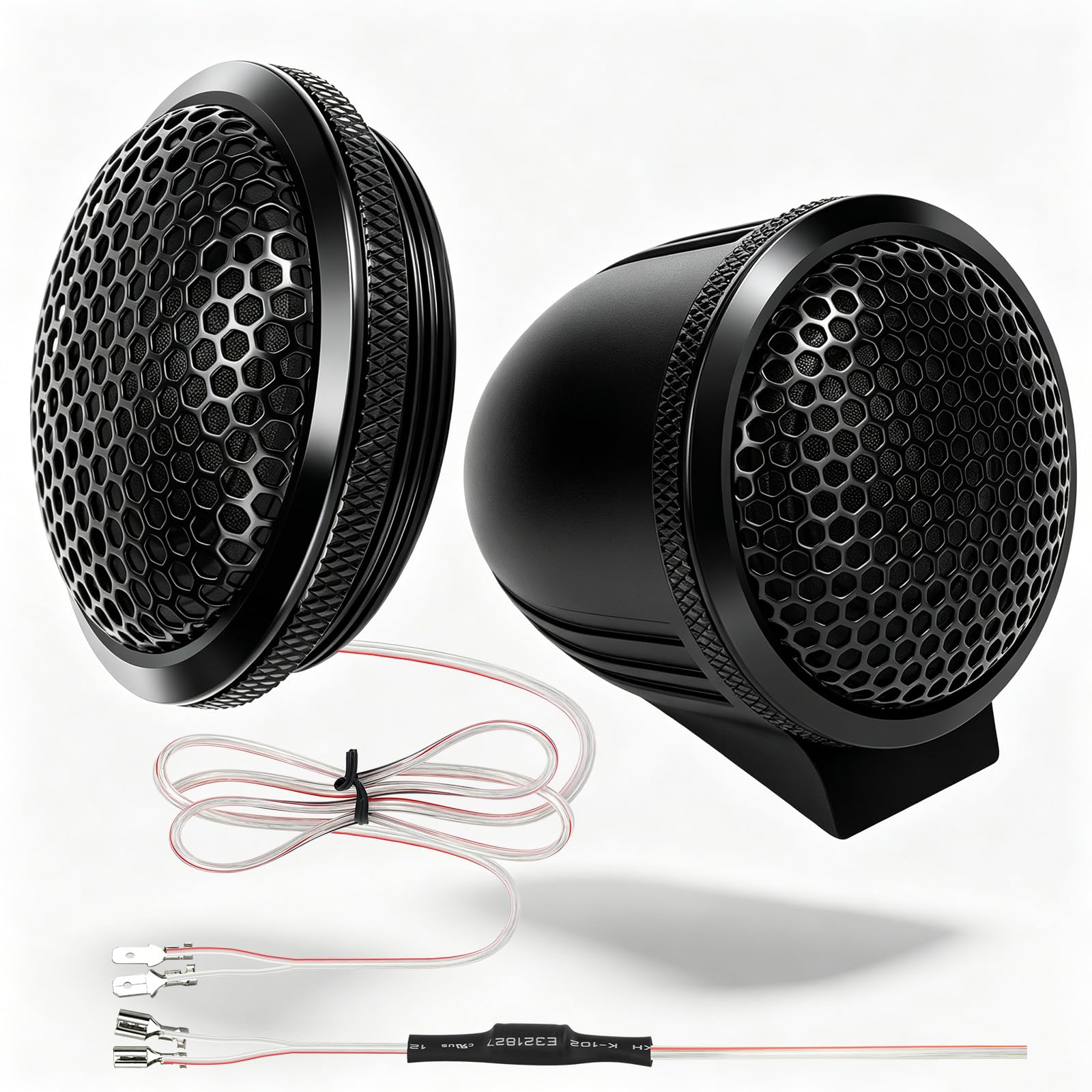 Upgraded 1-Inch Car Tweeters – 240W Neodymium Silk Dome High-Frequency Super Tweeters with Built-in Crossover &amp; Bass Blocker – 4-Ohm, Flush/Surface Mount Kit for Crisp Highs – Easy Install Black