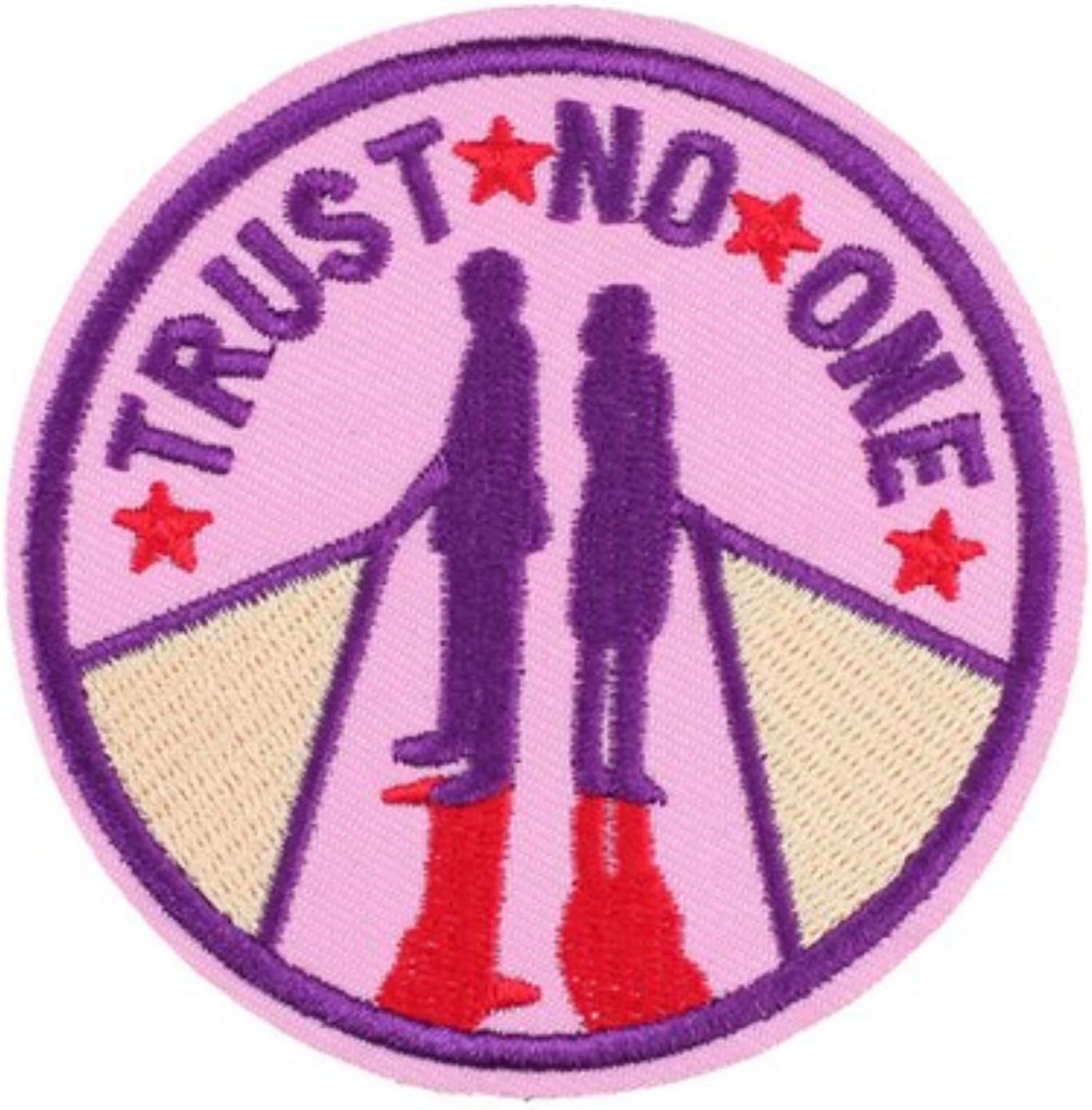 Pinstant Trust No One The X-Files Truth is Out There Mulder Scully Sci-Fi TV Show 3" Iron On Embroidered Patch for Clothing