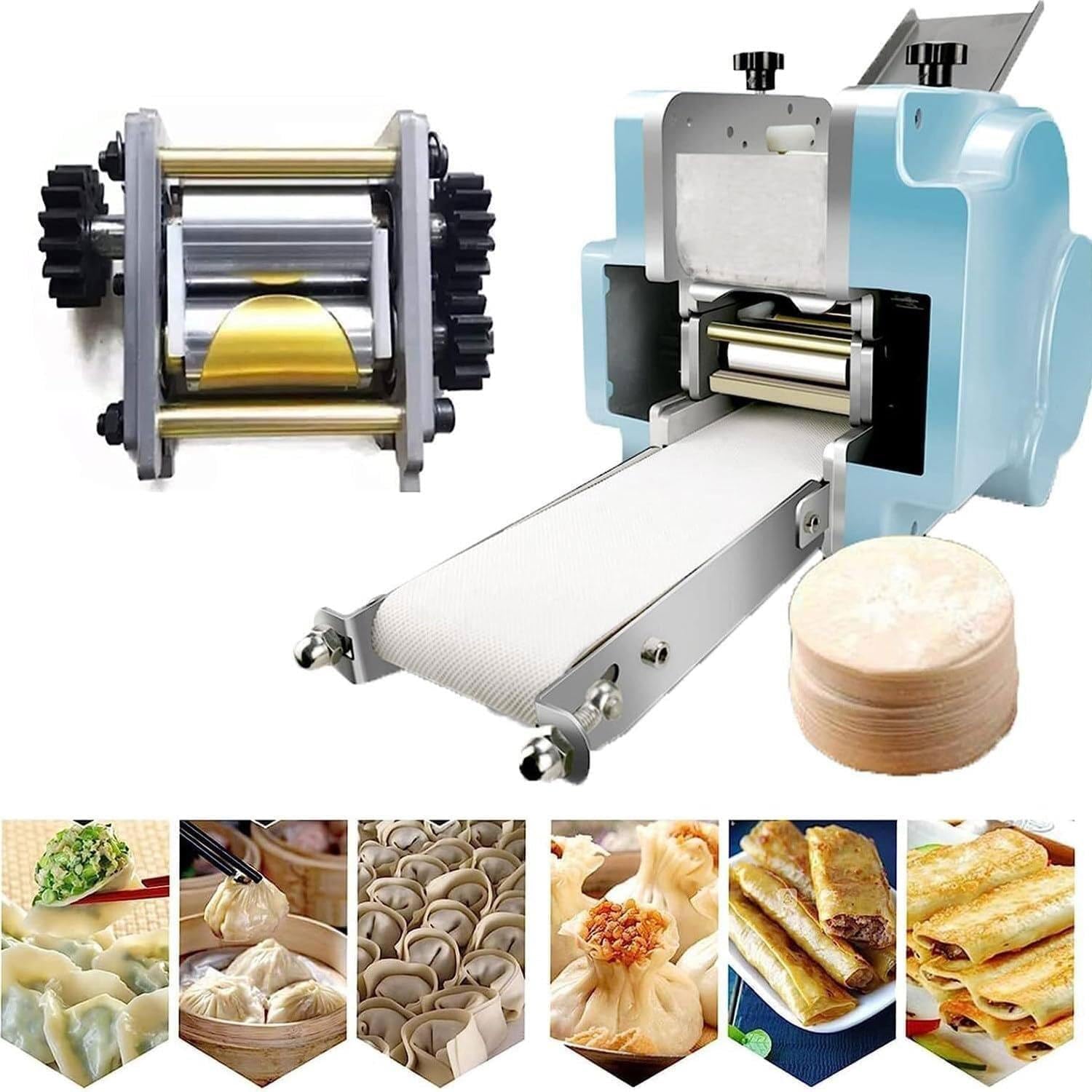 Macchina per gnocchi commerciale da 60 pezzi/min, pressa elettrica pieghevole per gnocchi, macchina automatica per gnocchi da 140 W con 3 stampi, per ristoranti, fabbriche, snack bar