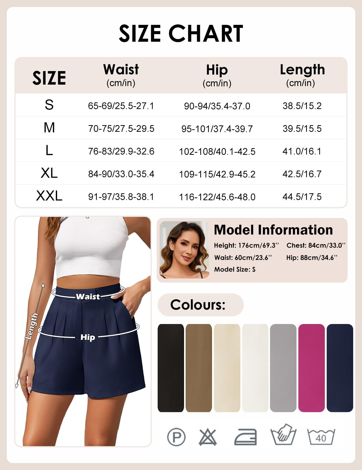heekpek Pantaloncini Donna Estivi Eleganti Comodi Shorts Donna Casual Sciolto Vita Alta Pantaloni Donna Corti con Tasche