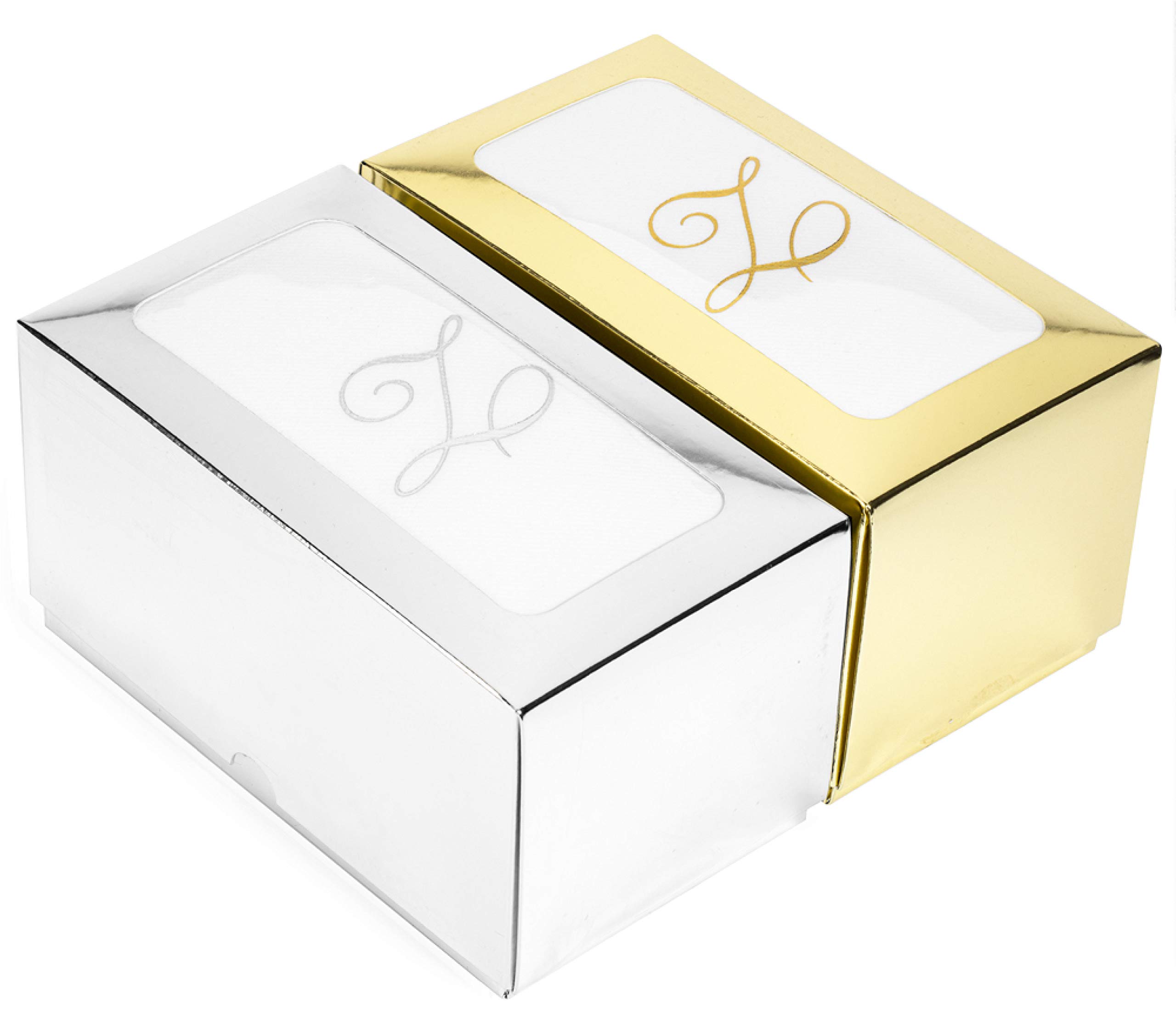 American Homestead Einweg-Handtücher Mit Monogramm – Gold/Silber, 39,4x30,5 Cm, Mit Tablett, Für Gäste-Bad