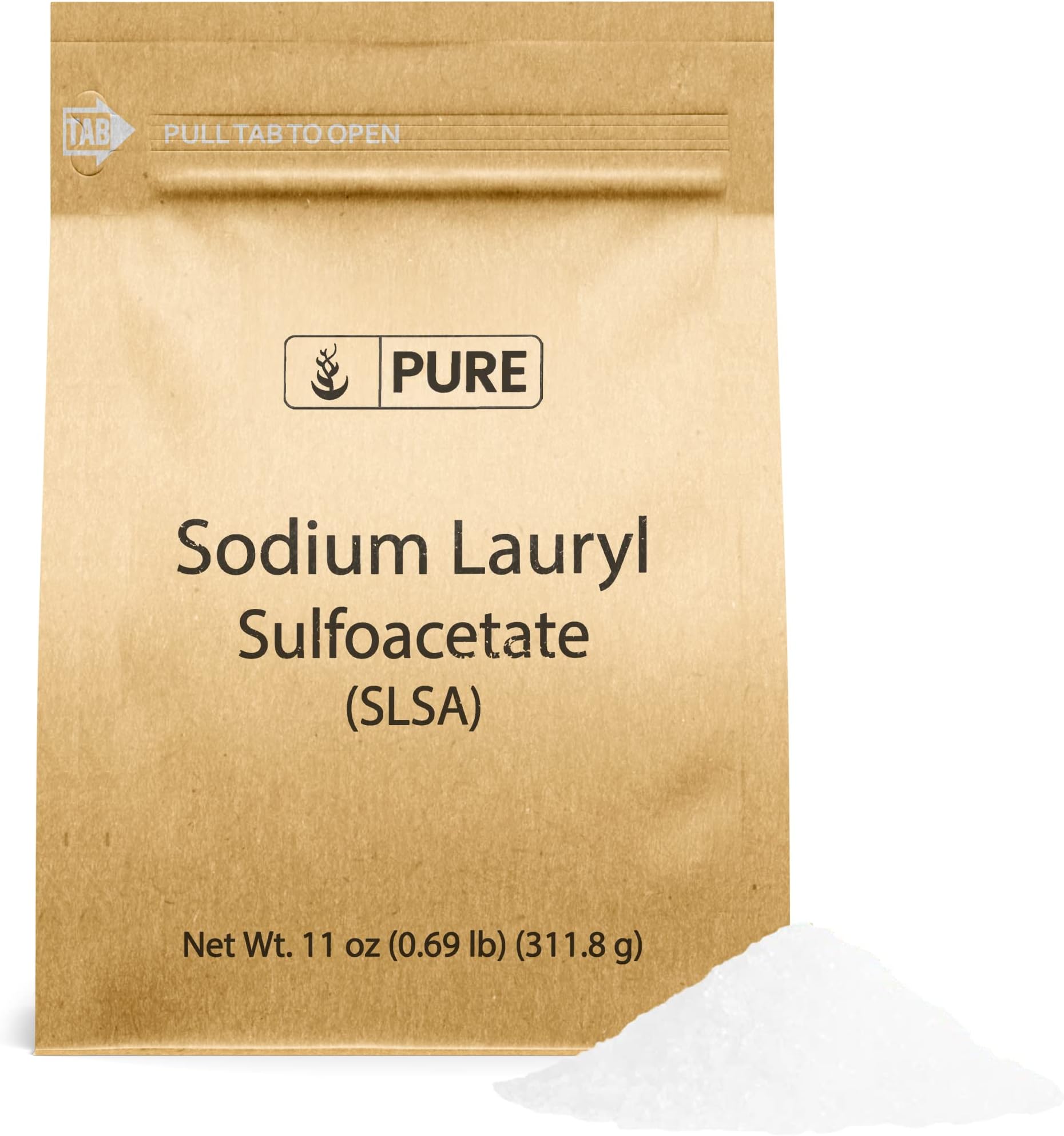 Pure Original Ingredients Sodium Lauryl Sulfoacetate (SLSA) (11 oz) Long Lasting Foam & Bubbles, Gentle on Skin.