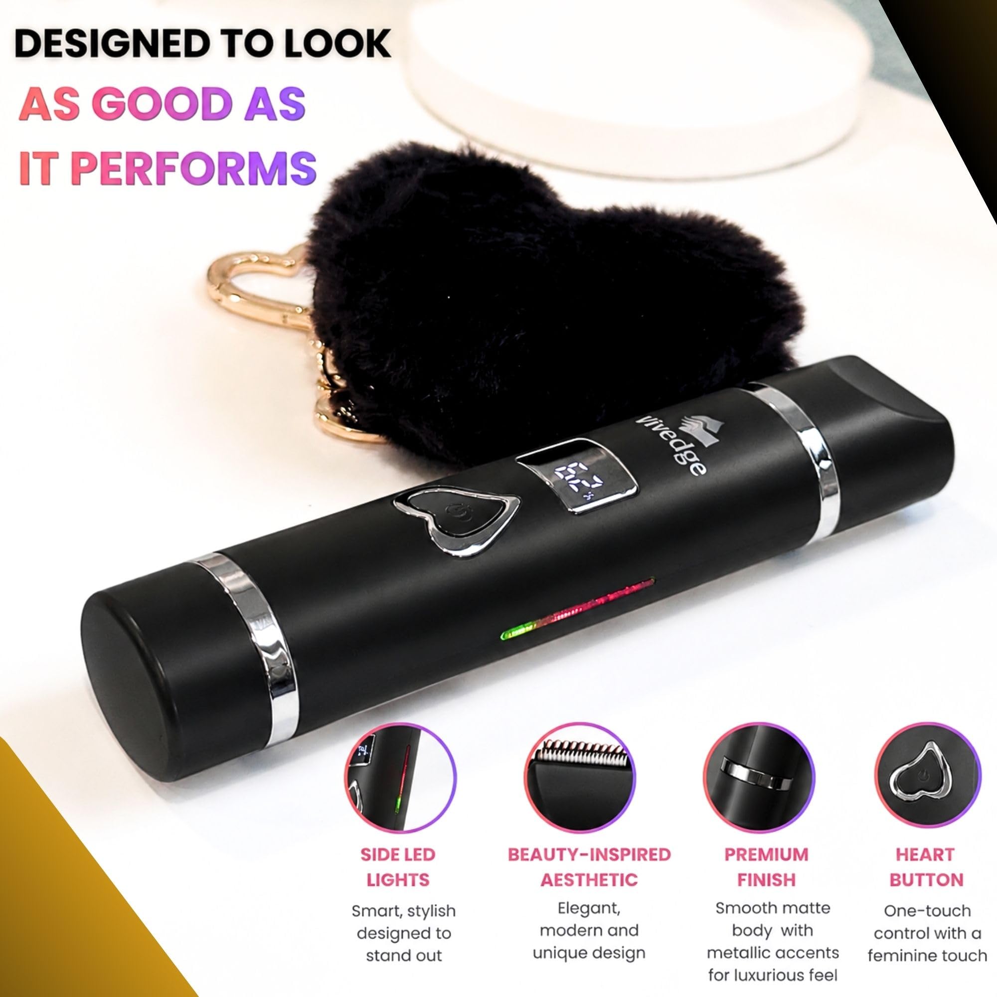 Elektrischer Rasierer für Damen und Herren, Bikini-Trimmer & Gesichtshaarentferner, wiederaufladbarer Körperrasierer mit Keramikklinge, wasserdicht, LED-Display, USB-C, Reiseschloss, Groomer Geschenk
