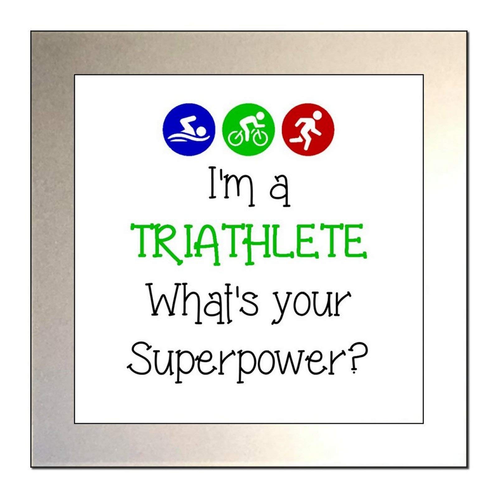 "I'm A TRIATHLETE What's Your Superpower?" Glass Drinks Coaster
