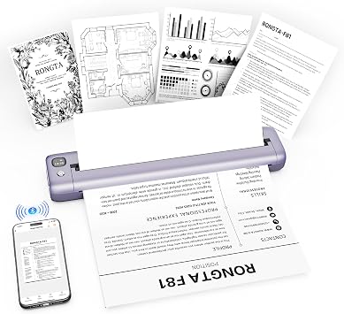 Rongta Portable Printers Wireless for Travel, Bluetooth Mobile Printer, Thermal Inkless Printer for School/Office/Home Use, Compatible with Android,iOS & Laptop Purple
