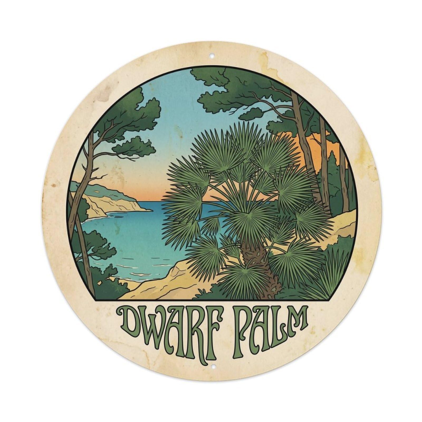 Mallorca Dwarf Fan Palm Island Heritage Seaside Travel Metal Tin Sign
