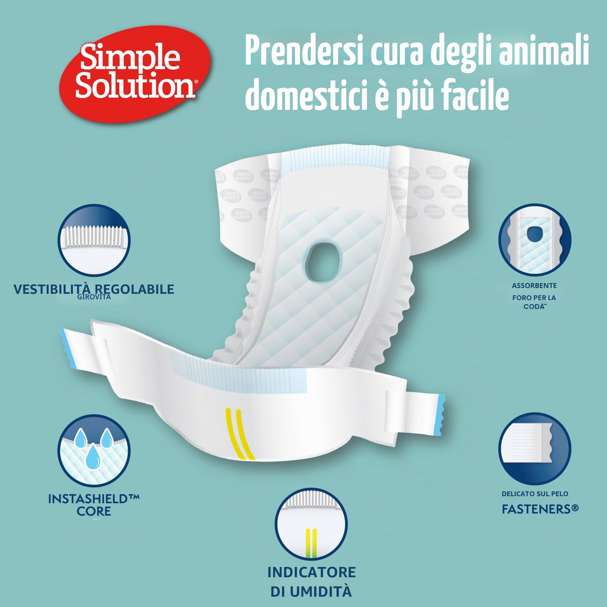 Simple Solution Pannolini usa e getta per cani femminili | Super assorbente a prova di perdite | donne in calore, minzione eccitabile, incontinenza o addestramento cuccioli