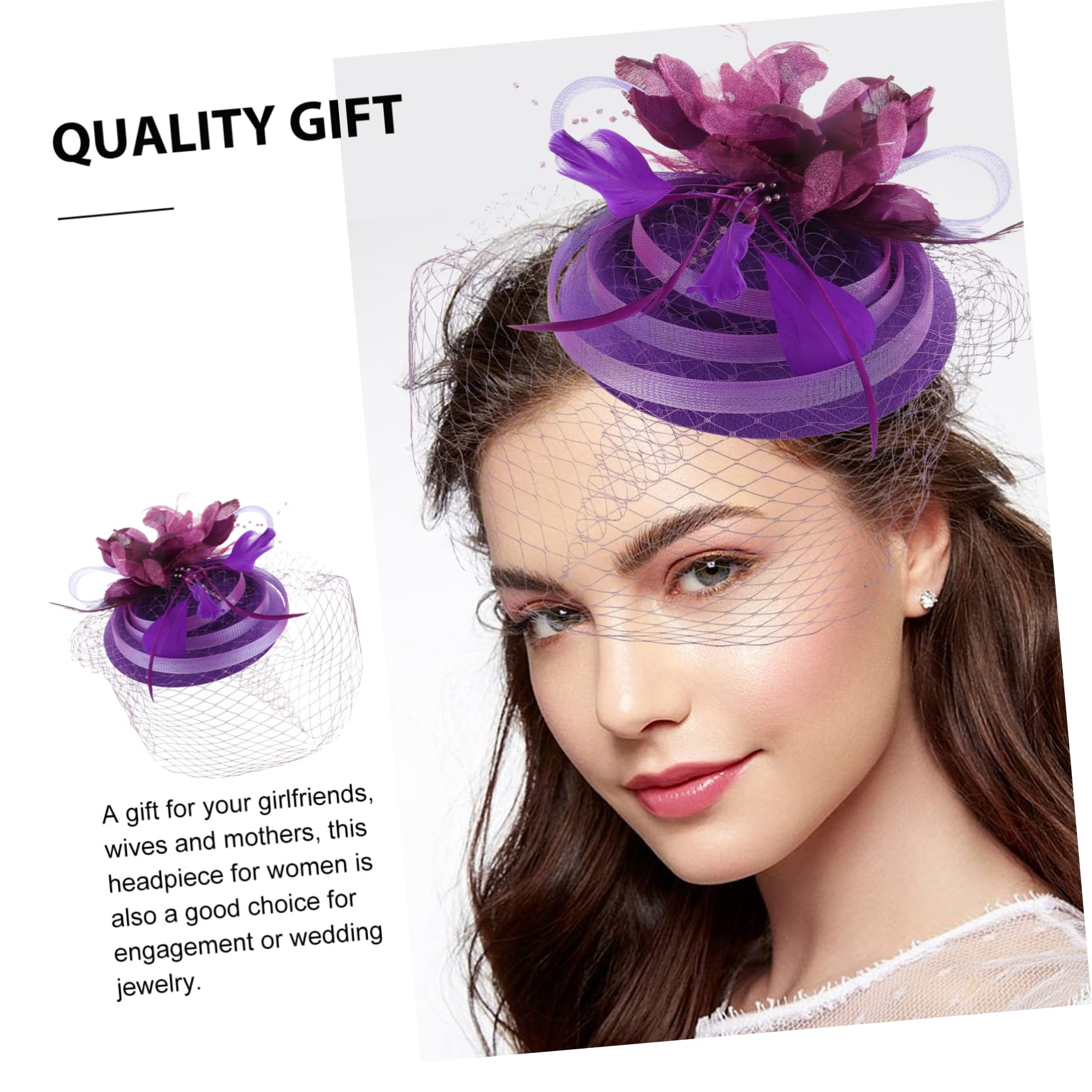 Abaodam 4pezzi Fascinator Elegante per Donne Accessorio per da Cerimonia Matrimonio e Feste Leggero e Confortevole Design alla Moda per Ogni Occasione