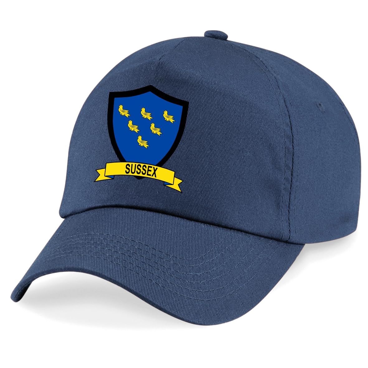 Psave Men's Navy Sussex County Embroidered Baseball Cap Cricket Sport Your County Embroidery (Navy)